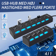 Indlæs billede til gallerivisning USB-hub med flere porte og høj hastighed