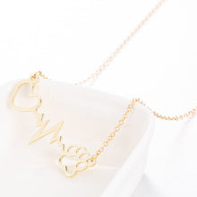 Indlæs billede til gallerivisning ECG hund pote print kærlighed halskæde