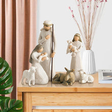 Indlæs billede til gallerivisning Willow Tree Nativity Figurines 6 PCs Resin Easter Ornament
