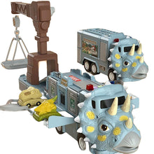 Indlæs billede til gallerivisning 🦖Nyt Dinosaur Transformerende ingeniørlegetøjssæt med skinner, lys og musik