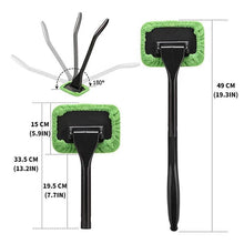 Indlæs billede til gallerivisning Microfiber Car Window Cleaner med 2 genanvendelige mikrofiberhætter