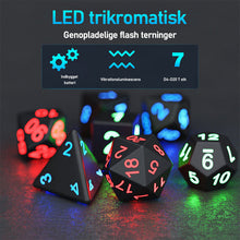 Indlæs billede til gallerivisning LED Flash terninger sæt 7-pack De elektroniske terninger