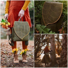 Indlæs billede til gallerivisning Rygsæk i lærred med bladmønster