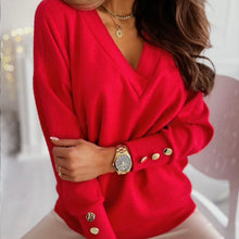 Indlæs billede til gallerivisning V-neck Knitted Sweater