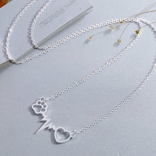 Indlæs billede til gallerivisning ECG hund pote print kærlighed halskæde