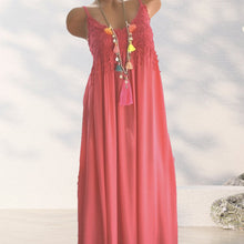 Indlæs billede til gallerivisning Ensfarvet camisolekjole med blonder