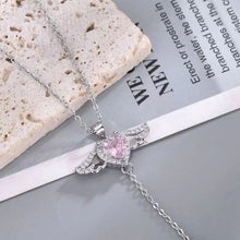 Indlæs billede til gallerivisning Pink englevinge halskæde