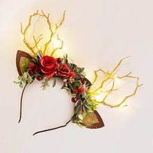 Indlæs billede til gallerivisning Julerensdyrspandebånd med blomster