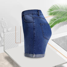 Indlæs billede til gallerivisning Roll Hem Højtaljede denimshorts