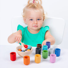 Indlæs billede til gallerivisning 12 farvet bold og kop legetøj