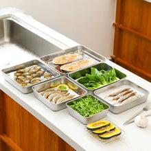 Indlæs billede til gallerivisning Rustfri stålbakke med låg