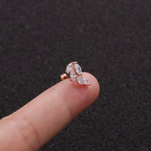 Indlæs billede til gallerivisning Rustfrit stål zirkon øreknogle ørestikker