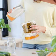 Indlæs billede til gallerivisning Syltede agurker- og olivenkrukkebeholder med si