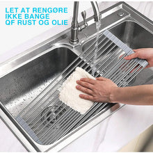 Indlæs billede til gallerivisning Tørrestativ i rustfrit stål til tørring af opvask, sammenfoldelig