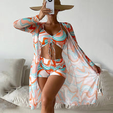 Indlæs billede til gallerivisning Tredelt bikini-sæt med tryk
