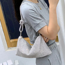 Indlæs billede til gallerivisning Luksuriøs designerhåndtaske med skinnende rhinsten