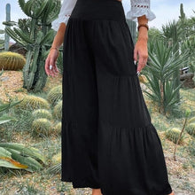 Indlæs billede til gallerivisning Bukser med brede ben i bomuldsblanding