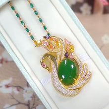 Indlæs billede til gallerivisning Forudsalg - Katteøjesten Fuld diamanthalskæde