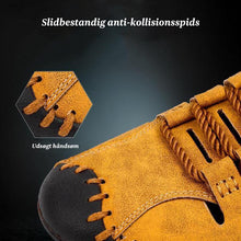 Indlæs billede til gallerivisning Afslappede lædersandaler med mikrofibersyninger i udhulet design (Herre)