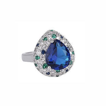 Indlæs billede til gallerivisning Safir Øreringe og Ring Vedhængs-Sæt