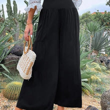 Indlæs billede til gallerivisning Bukser med brede ben i bomuldsblanding