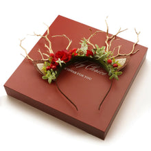 Indlæs billede til gallerivisning Julerensdyrspandebånd med blomster