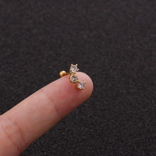 Indlæs billede til gallerivisning Rustfrit stål zirkon øreknogle ørestikker