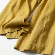 Indlæs billede til gallerivisning Kvinders afslappet løs bomuld linned bredt ben