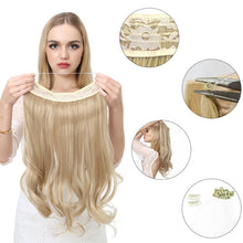 Indlæs billede til gallerivisning Kunstig naturlig usynlig lang krøllet hår forlængelse