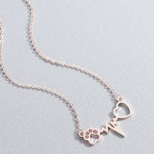 Indlæs billede til gallerivisning ECG hund pote print kærlighed halskæde
