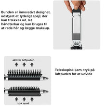 Indlæs billede til gallerivisning Foldbar rejsehårbørste med spejl