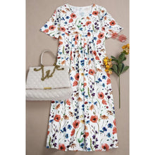 Indlæs billede til gallerivisning Kjole med trykt afslappet kjole med rund hals