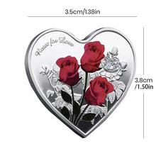 Indlæs billede til gallerivisning Hjerteformet mindemønt med rose
