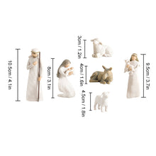 Indlæs billede til gallerivisning Willow Tree Nativity Figurines 6 PCs Resin Easter Ornament