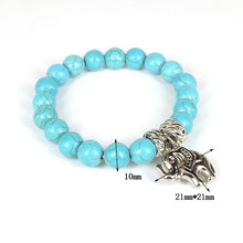 Indlæs billede til gallerivisning Tyrkist elefantarmbånd med lykkevedhæng