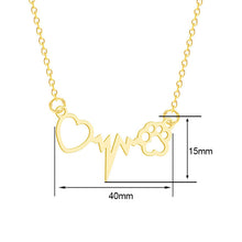 Indlæs billede til gallerivisning ECG hund pote print kærlighed halskæde