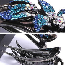 Indlæs billede til gallerivisning Rhinestone dobbelt blomst hårspænde