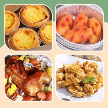 Indlæs billede til gallerivisning Rund stanniolbakke Mikrobølgeluftfriturefoliebakke