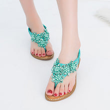 Indlæs billede til gallerivisning Boho håndlavede blomstrede runde tå sandaler med lange tæer