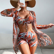 Indlæs billede til gallerivisning Tredelt bikini-sæt med tryk
