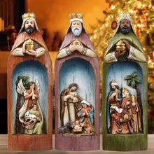 Indlæs billede til gallerivisning Julekrybbe-sæt med de tre vise mænd