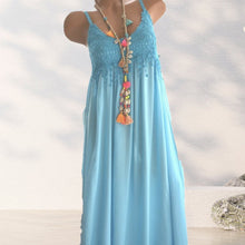 Indlæs billede til gallerivisning Ensfarvet camisolekjole med blonder