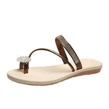 Indlæs billede til gallerivisning Flade sandaler med skinnende rhinsten