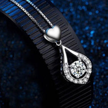Indlæs billede til gallerivisning Blinkende hjerte vanddråbe sten halskæde