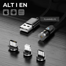 Indlæs billede til gallerivisning 3-IN-1 360° magnetisk kabel