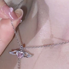 Indlæs billede til gallerivisning Pink englevinge halskæde