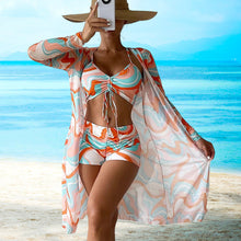 Indlæs billede til gallerivisning Tredelt bikini-sæt med tryk