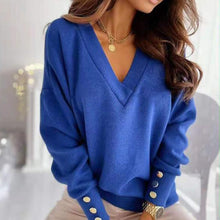 Indlæs billede til gallerivisning V-neck Knitted Sweater