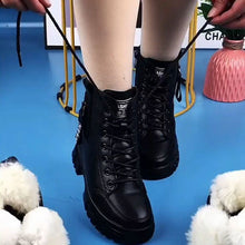 Indlæs billede til gallerivisning Varme High Top Martin-støvler i læder (Dame)