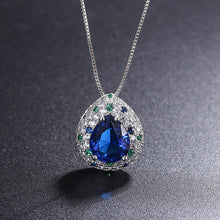 Indlæs billede til gallerivisning Safir Øreringe og Ring Vedhængs-Sæt